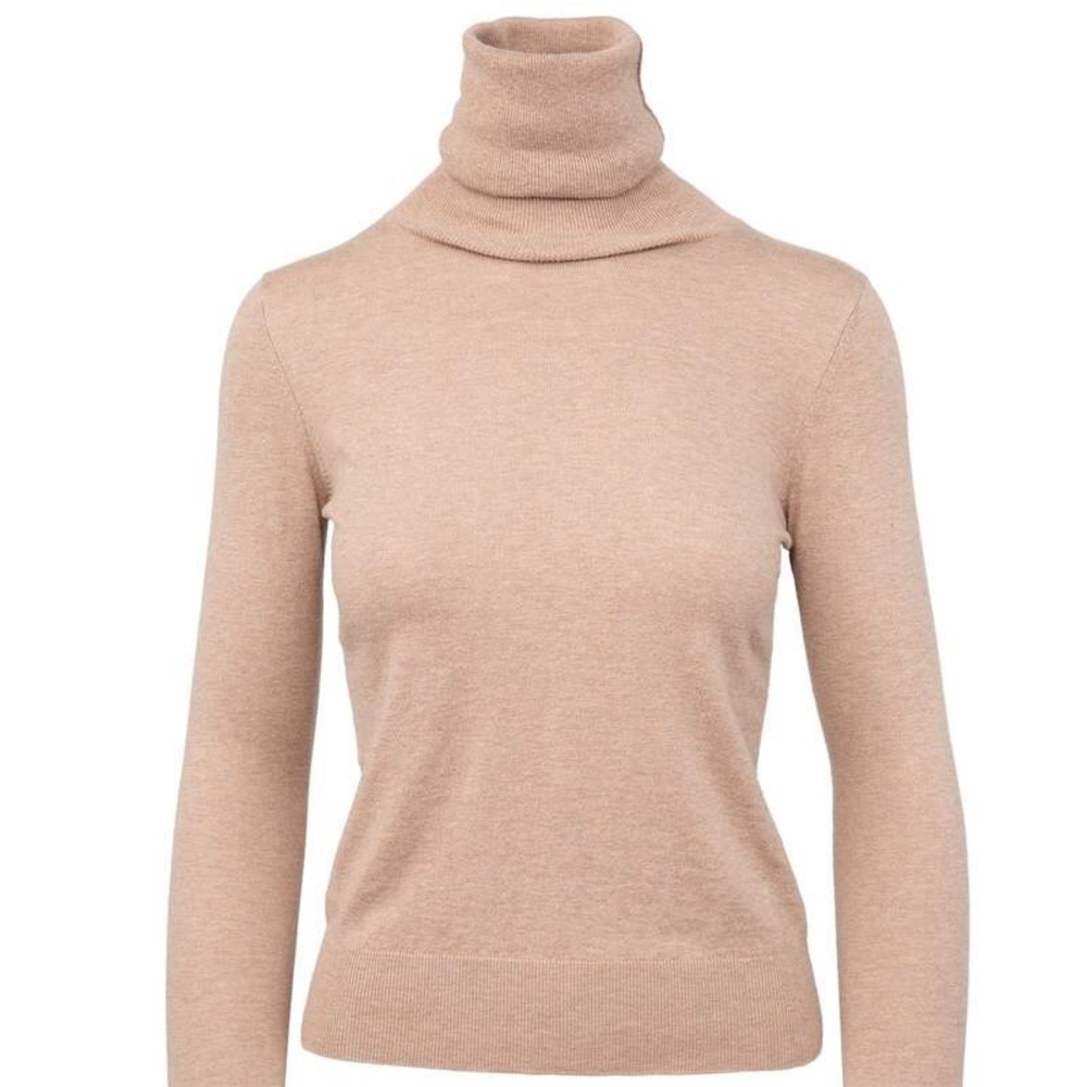 NWT J.ing Denonia Tan Turtleneck Top Size S / US 2